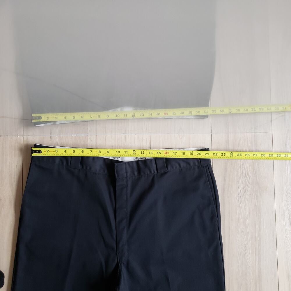 Dickies 874 Work Pants Mens 44x34 Black Original Fit Flat Front Skater Workwear - Picture 7 of 9
